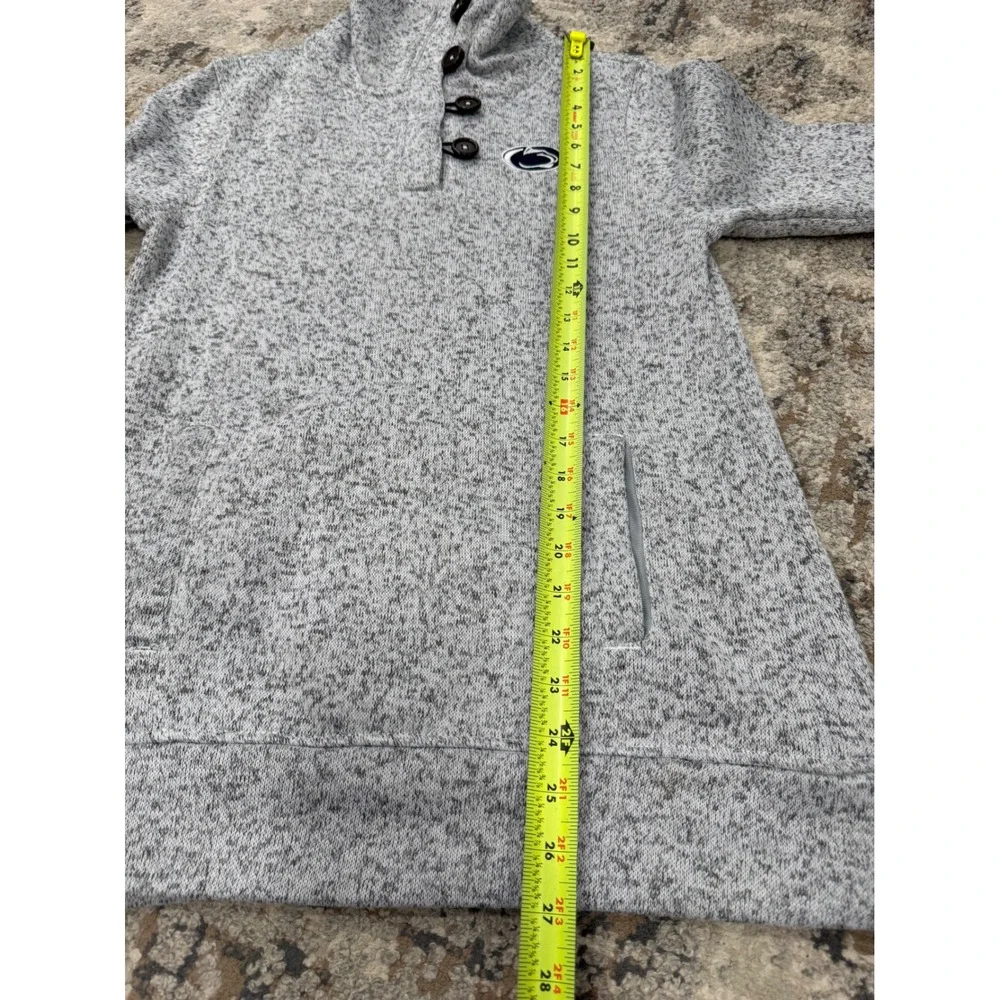 Champion Elite Penn State Nittany Lions Gray‎ Sweater Fleece Button Pullover S